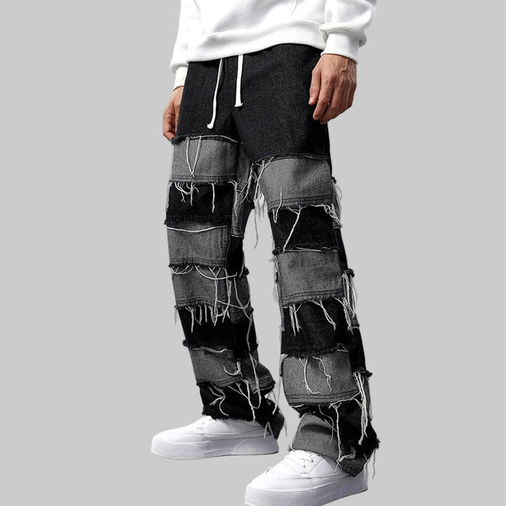 Y2K Whiskered Spliced Jeans