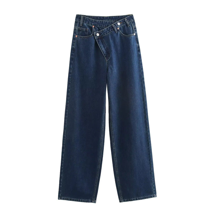 Vintage High-Waisted Wide Leg Straight Jeans