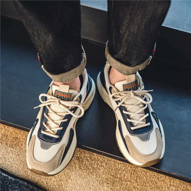 Lightweight Color-Cord Lace-Up Sneakers