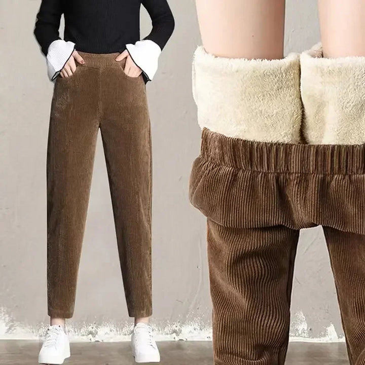 Cozy Thick Plush Corduroy Harem Pants