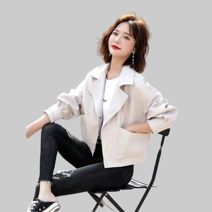 Short PU Leather Motorcycle Jacket