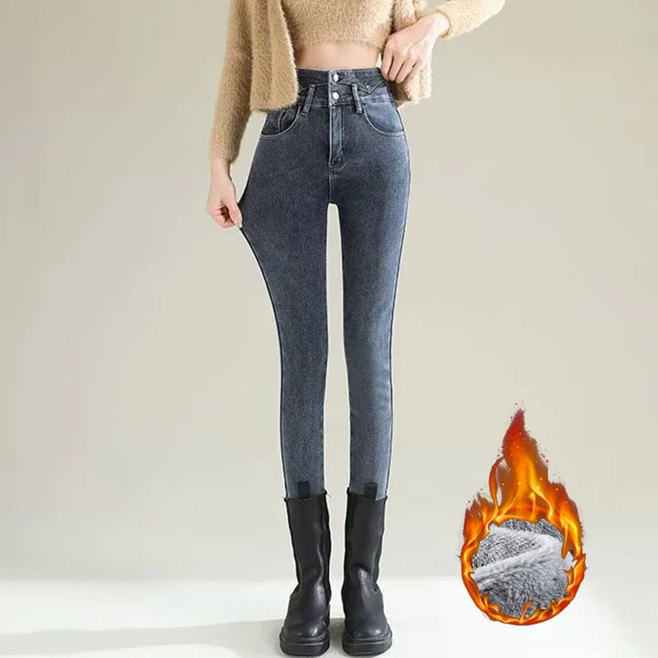 Chic Plush Thermal Straight Winter Jeans