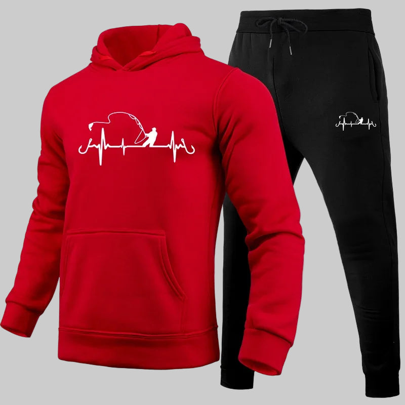 Printed Tracksuit Hoodie Sweatpants Set