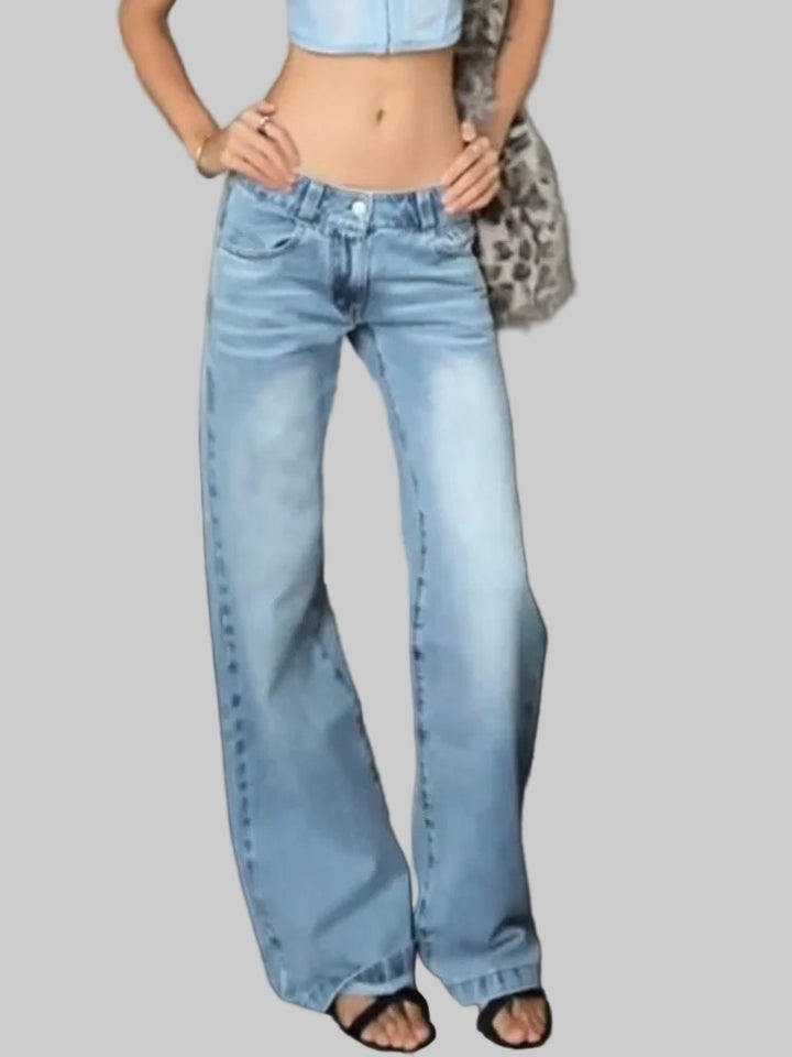 American Y2K Slim Low-Waist Denim Jeans