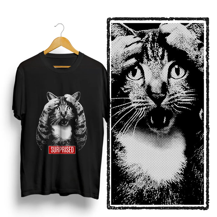 Surprise Cat Graphic T-Shirt