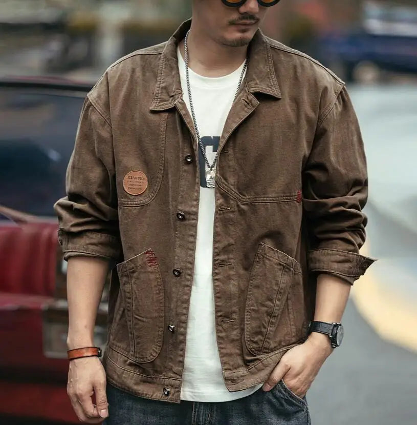 Retro Cargo American Style Lapel Bomber Coat
