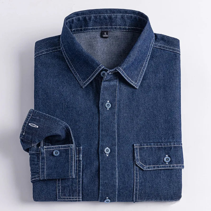 Retro Cotton Washed Denim Shirt