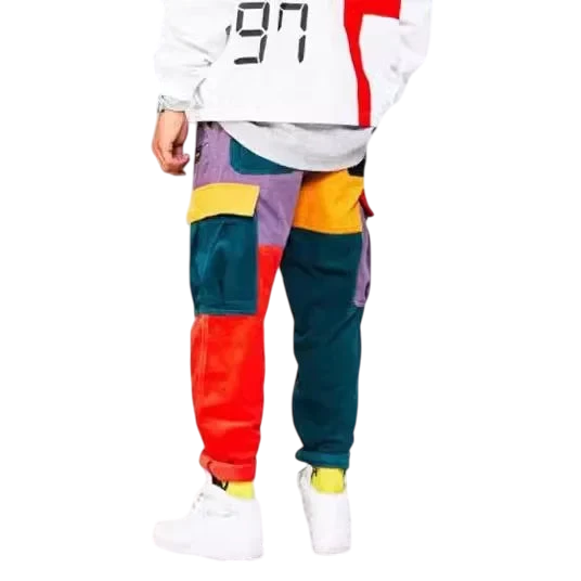 Color Block Patchwork Corduroy Jeans
