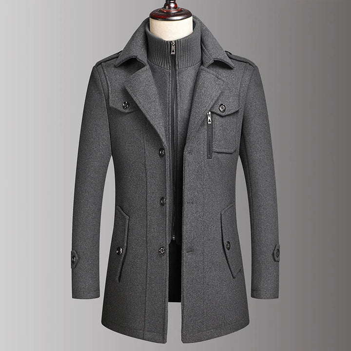 CARLO™|Double Collar High-Quality Woolen Business Outerwear