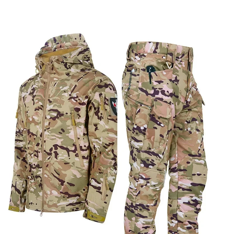 Camouflage Shark Skin Fleece Lined Soft Shell Set
