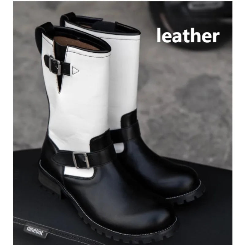 Retro Motorcycle Black Knight Chelsea Boots