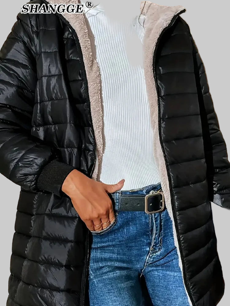 Mid-Length Hooded Jacket