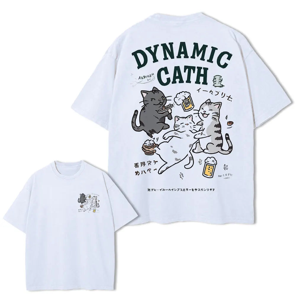 Funny Cartoon Cat Graphic T-Shirt