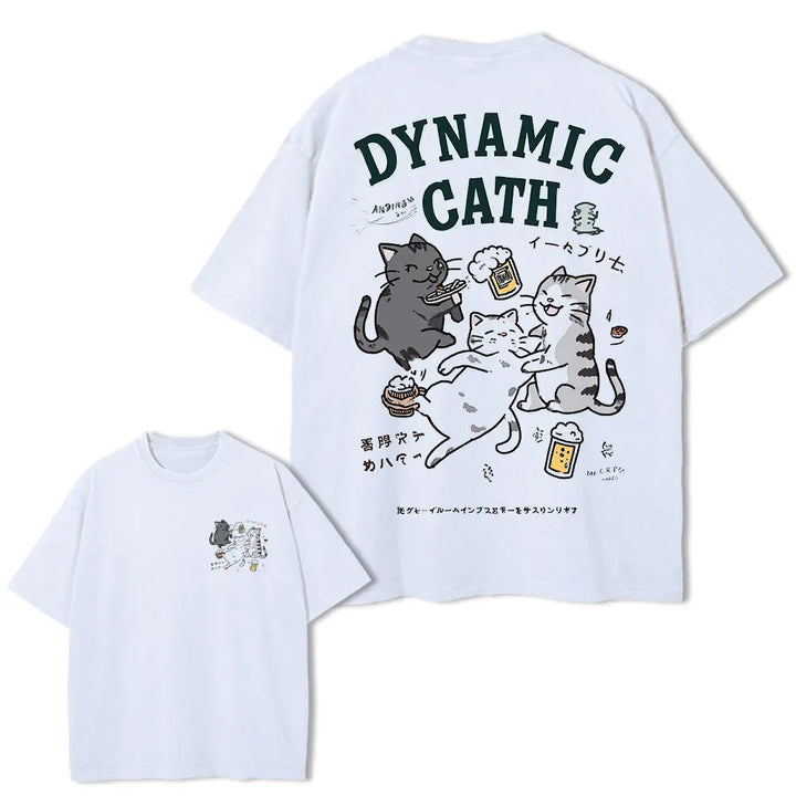 Funny Cartoon Cat Graphic T-Shirt