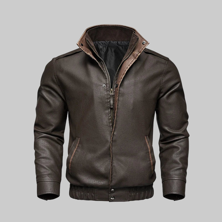 PU Leather Retro Motorcycle Jacket