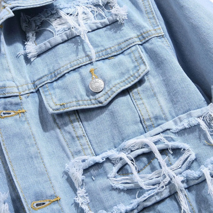 Distressed Stacked Denim Jacket