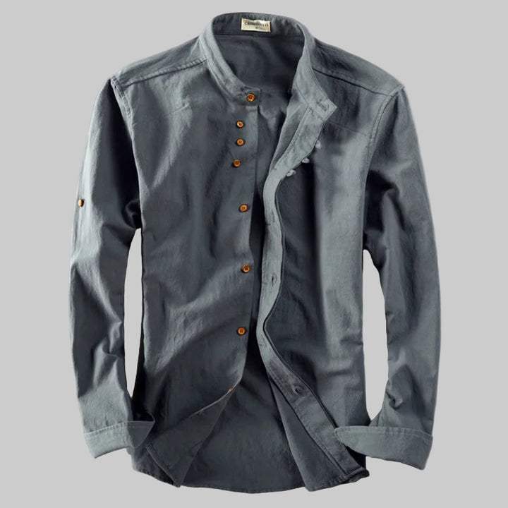 Fall Winter Stand Collar Long Sleeve Shirt