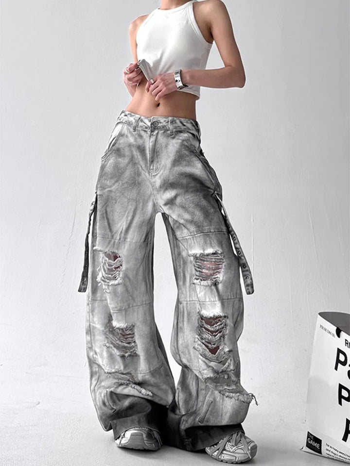 Vintage High Waist Multi-Pocket Jeans
