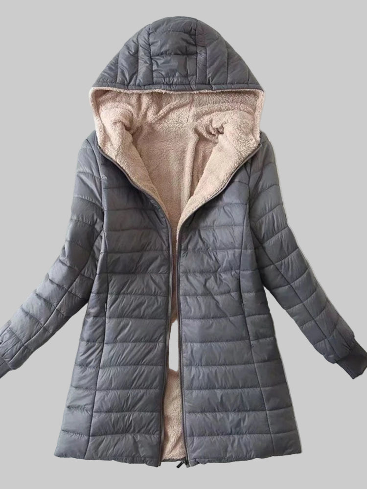Mid-Length Hooded Jacket