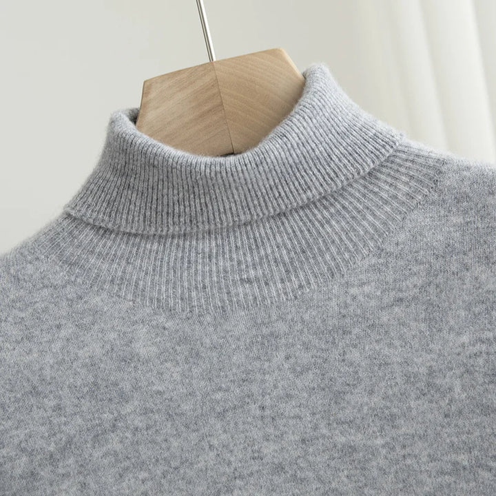 100% Merino Wool Turtleneck Pullover Sweater
