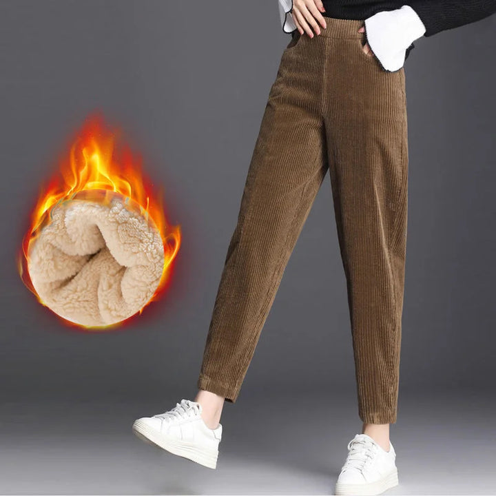 Cozy Thick Plush Corduroy Harem Pants