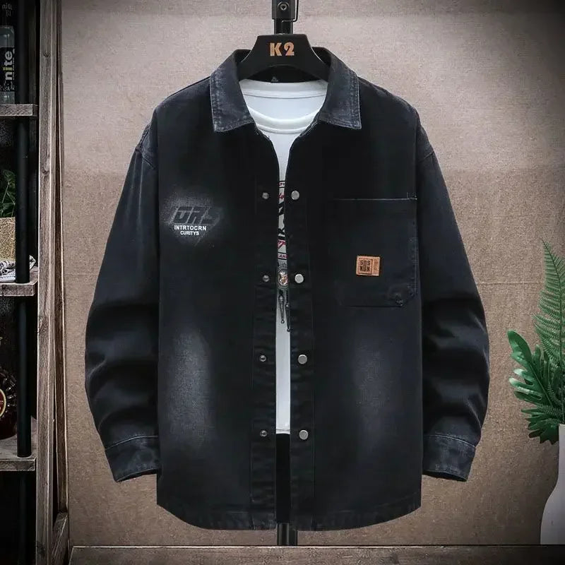 Printed Denim Cowboy Winter Shirt