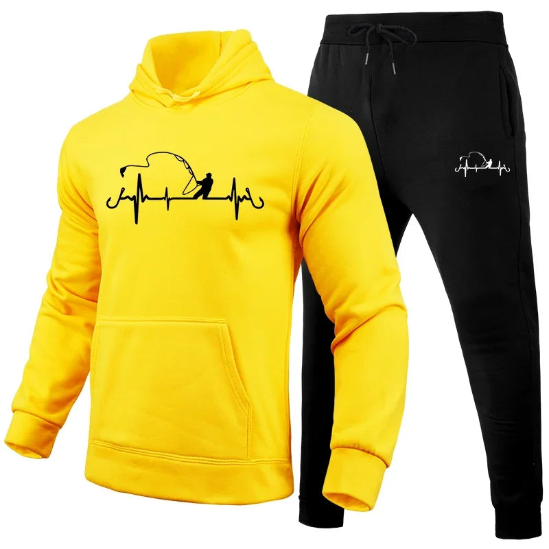 Printed Tracksuit Hoodie Sweatpants Set