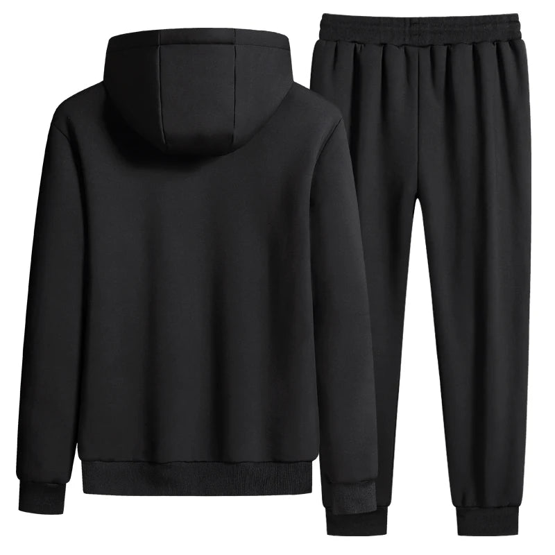 Lamb Cashmere Hooded Zipper Tracksuit