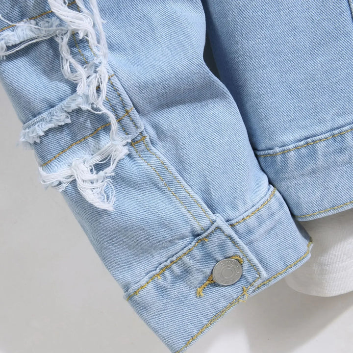 Distressed Stacked Denim Jacket