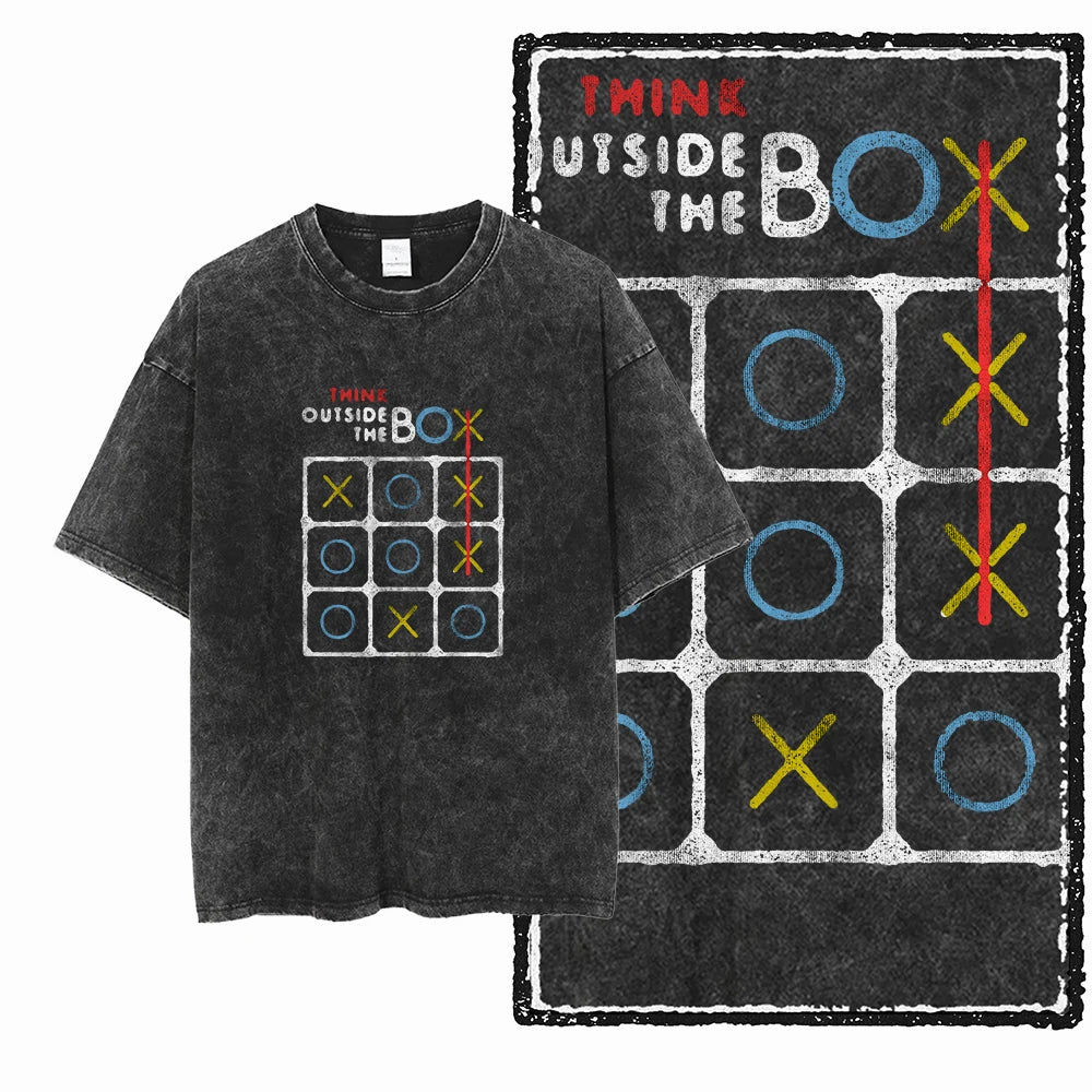 Unisex Acid Washed Graphic Cotton T-Shirt