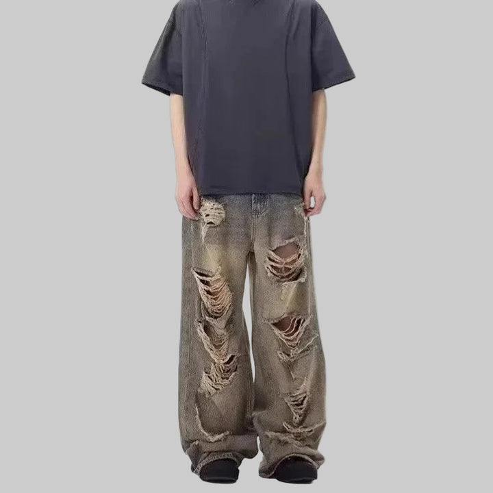 Distressed Ripped Loose Unisex Jeans