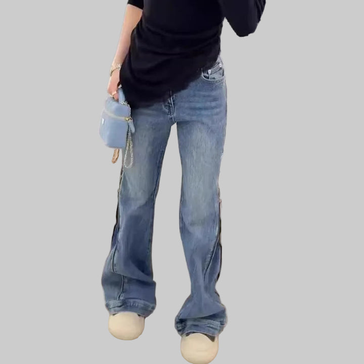 Fitted Mid-Waist Flared Jeans