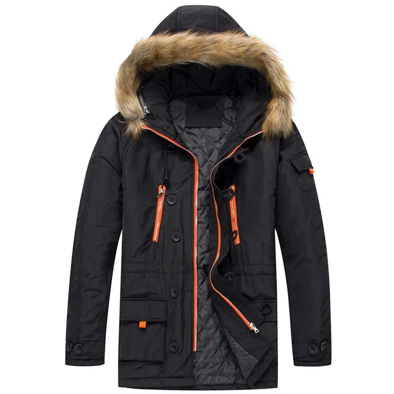 Fur Hooded Parkas Winter Jacket