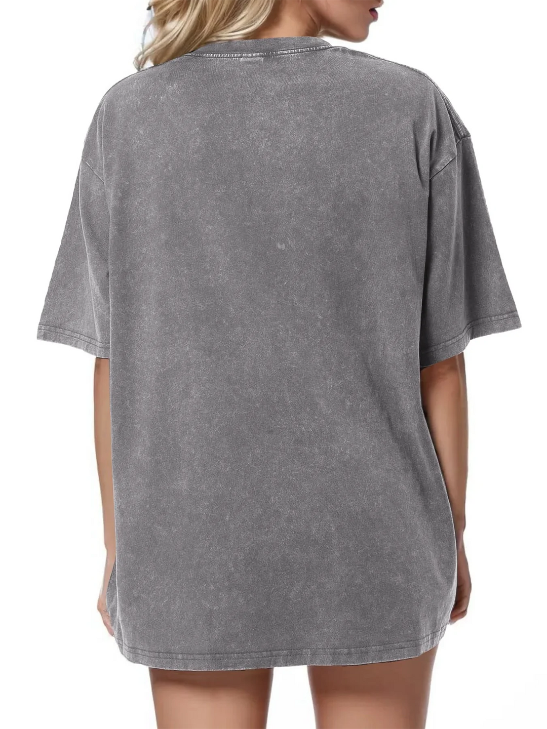 NY Letter Print Acid Washed T-Shirt