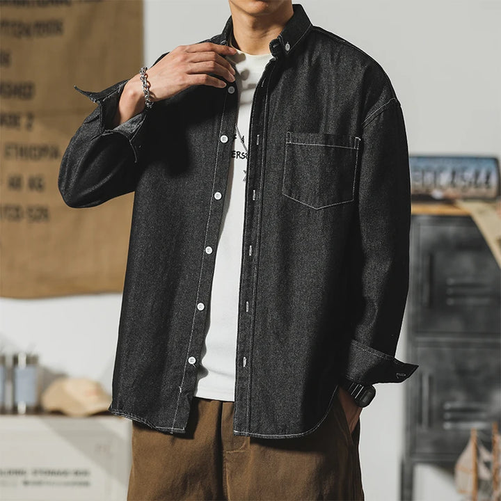 Retro Japanese Korean Style Denim Shirt