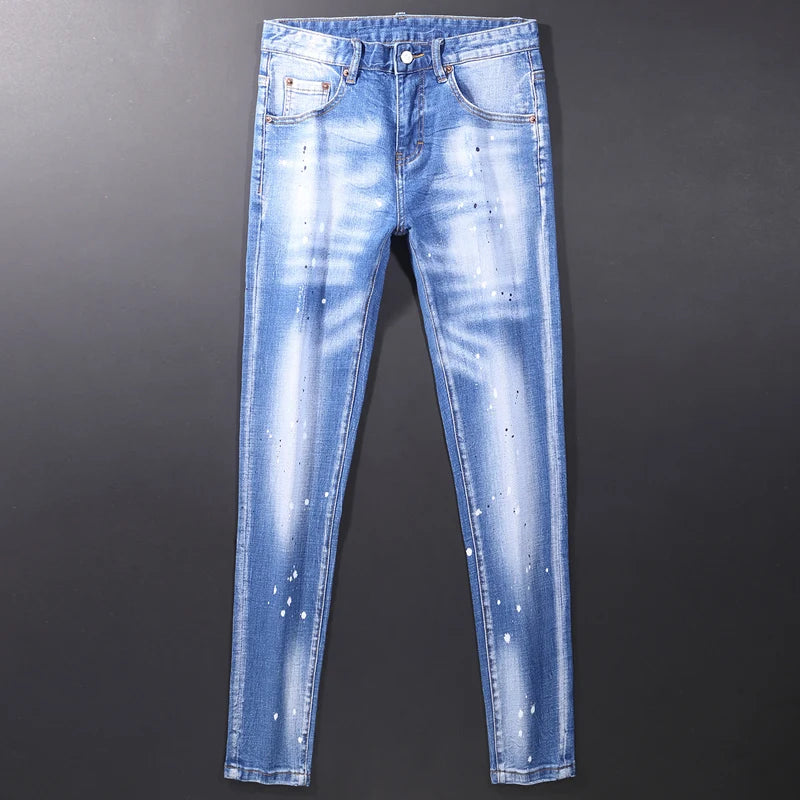 Retro  Slim Fit Ripped Jeans