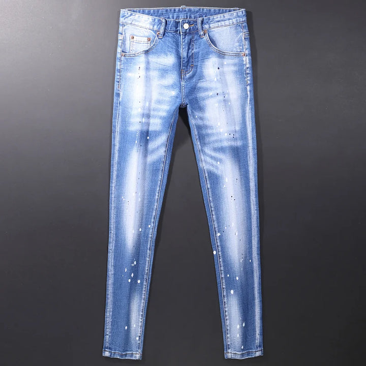Retro  Slim Fit Ripped Jeans