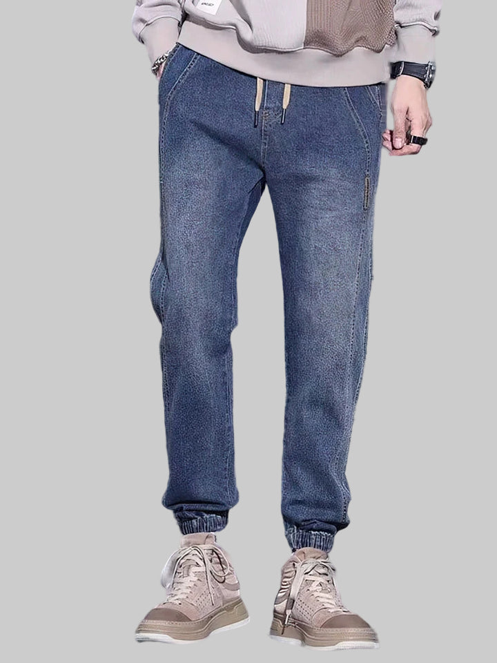 Washed Baggy Denim Jogger Jeans