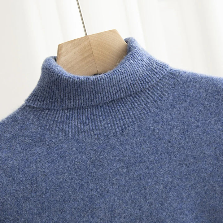 100% Merino Wool Turtleneck Pullover Sweater