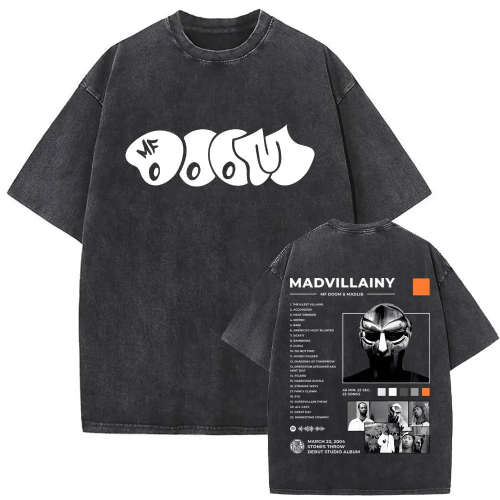 Retro Rapper Mf Doom Graphic Print Tshirt