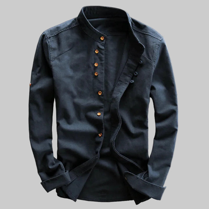 Fall Winter Stand Collar Long Sleeve Shirt