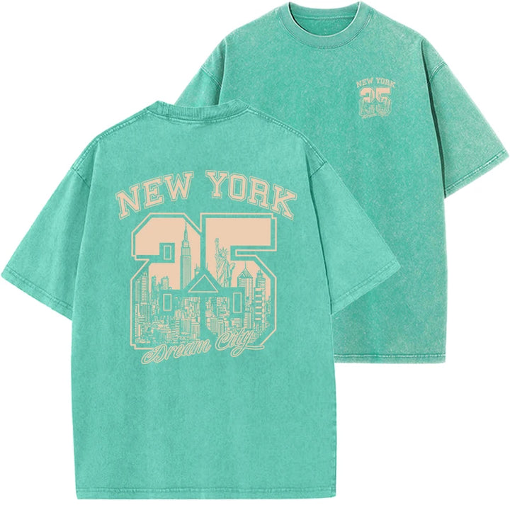 Funny Vintage Washed Cotton Summer T-Shirt