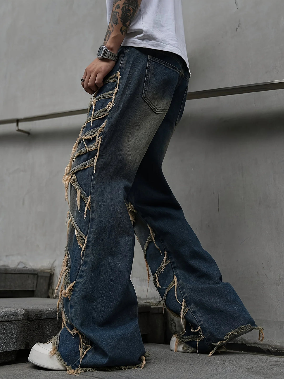 Casual Fringe Denim Jeans for Street Style