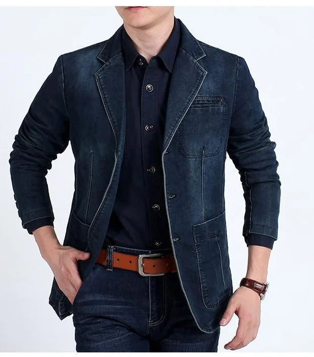 SlimFit Denim Blazer Jacket