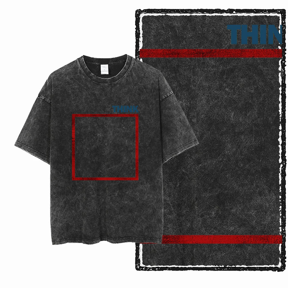Unisex Acid Washed Graphic Cotton T-Shirt