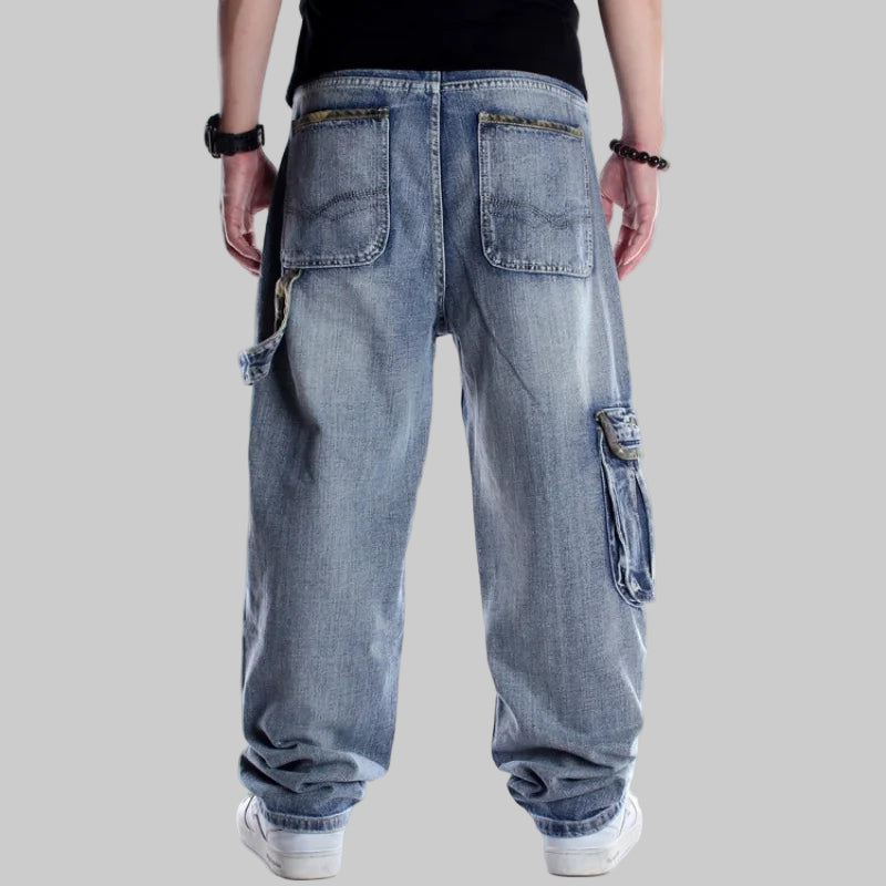 Multi-Pocket  American Hip Hop Loose Fit Jeans