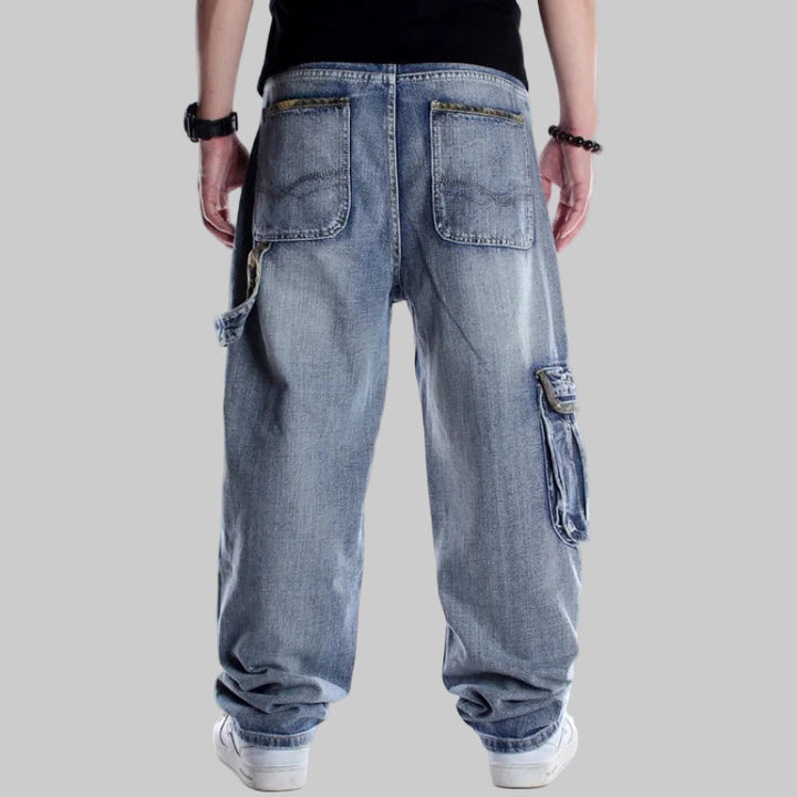 Multi-Pocket  American Hip Hop Loose Fit Jeans