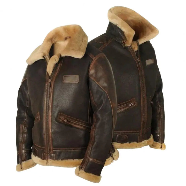 GREG MADSEN™|Plush Velvet Thick Leather Jacket