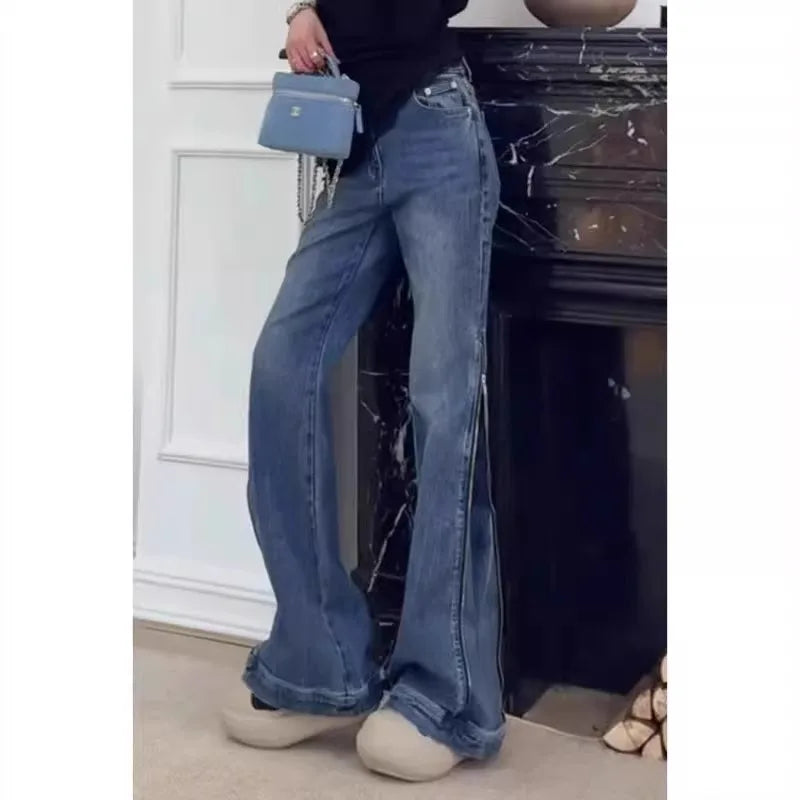 Fitted Mid-Waist Flared Jeans