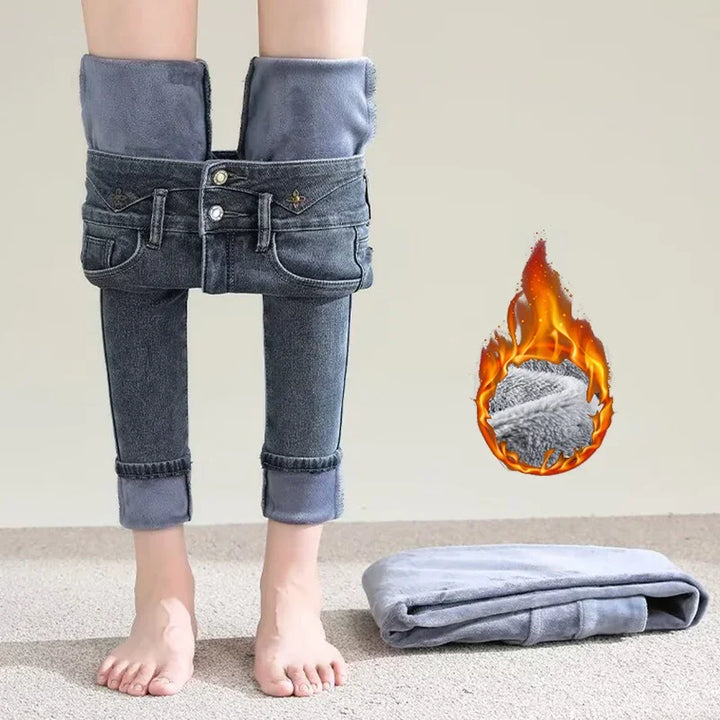 Chic Plush Thermal Straight Winter Jeans